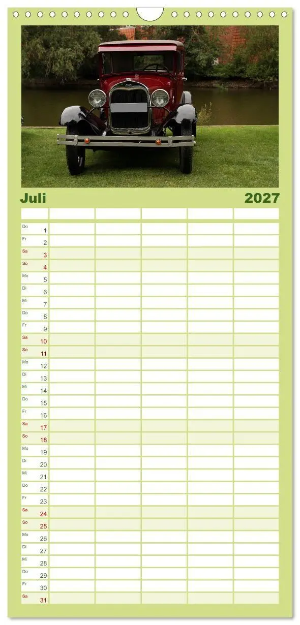 Bild: 9783594330654 | Familienplaner 2027 - Oldtimer vergangenger Jahrzehnte mit 5...