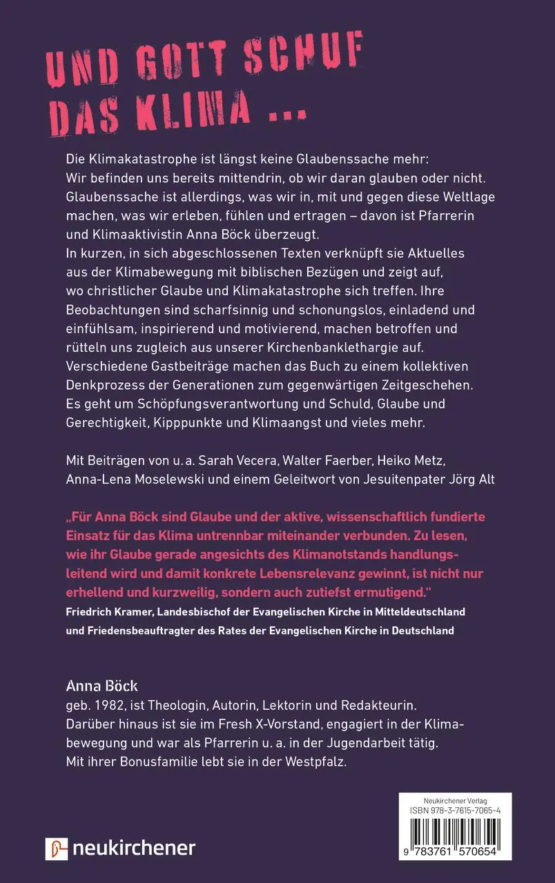 Bild: 9783761570654 | ausgeschöpft? | Glaube in der Klimakatastrophe | Anna Böck | Buch