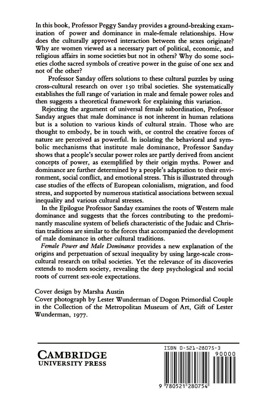 Rückseite: 9780521280754 | Female Power and Male Dominance | On the Origins of Sexual Inequality