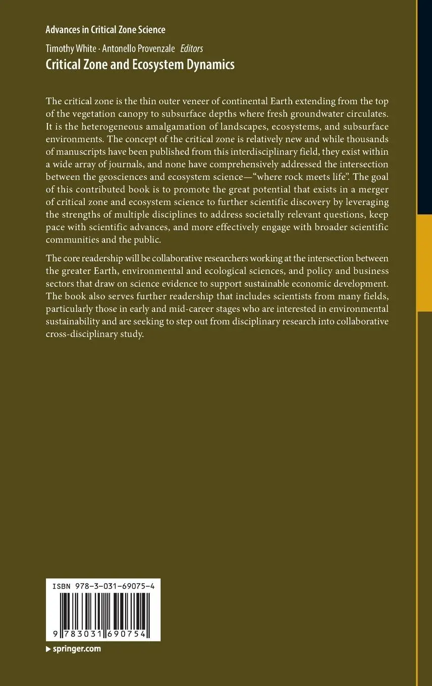 Rückseite: 9783031690754 | Critical Zone and Ecosystem Dynamics | Antonello Provenzale (u. a.)