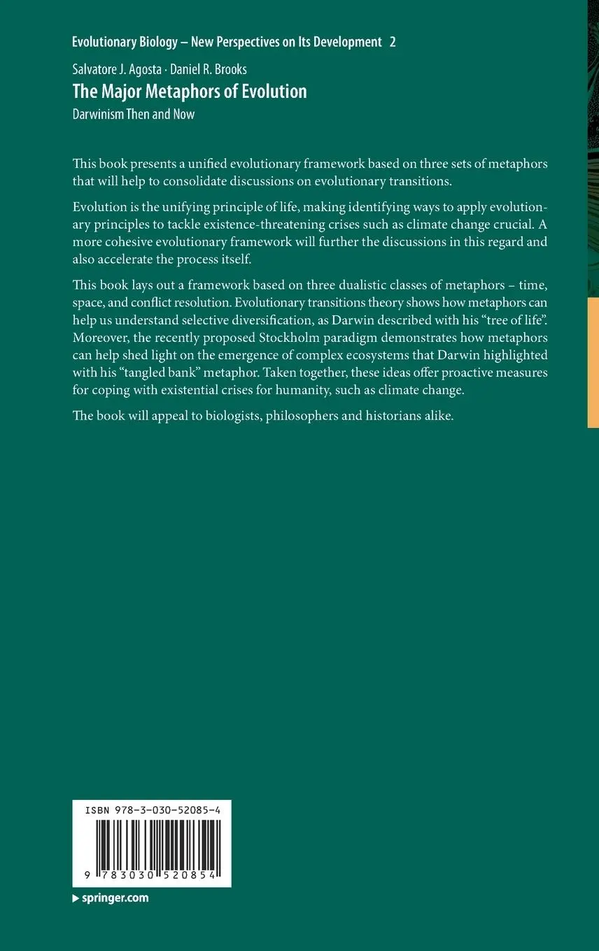 Rückseite: 9783030520854 | The Major Metaphors of Evolution | Darwinism Then and Now | Buch