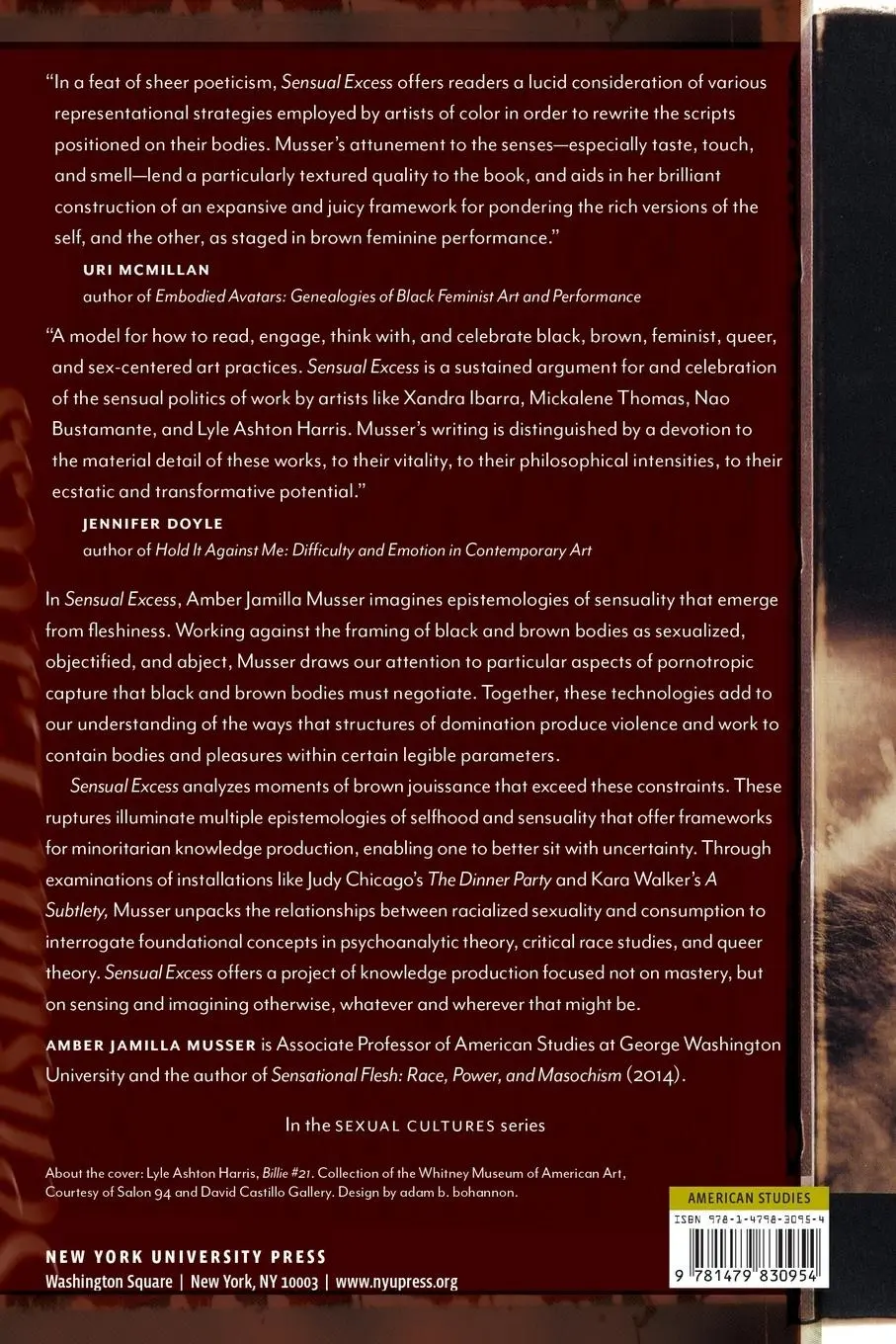 Rückseite: 9781479830954 | Sensual Excess | Queer Femininity and Brown Jouissance | Musser | Buch