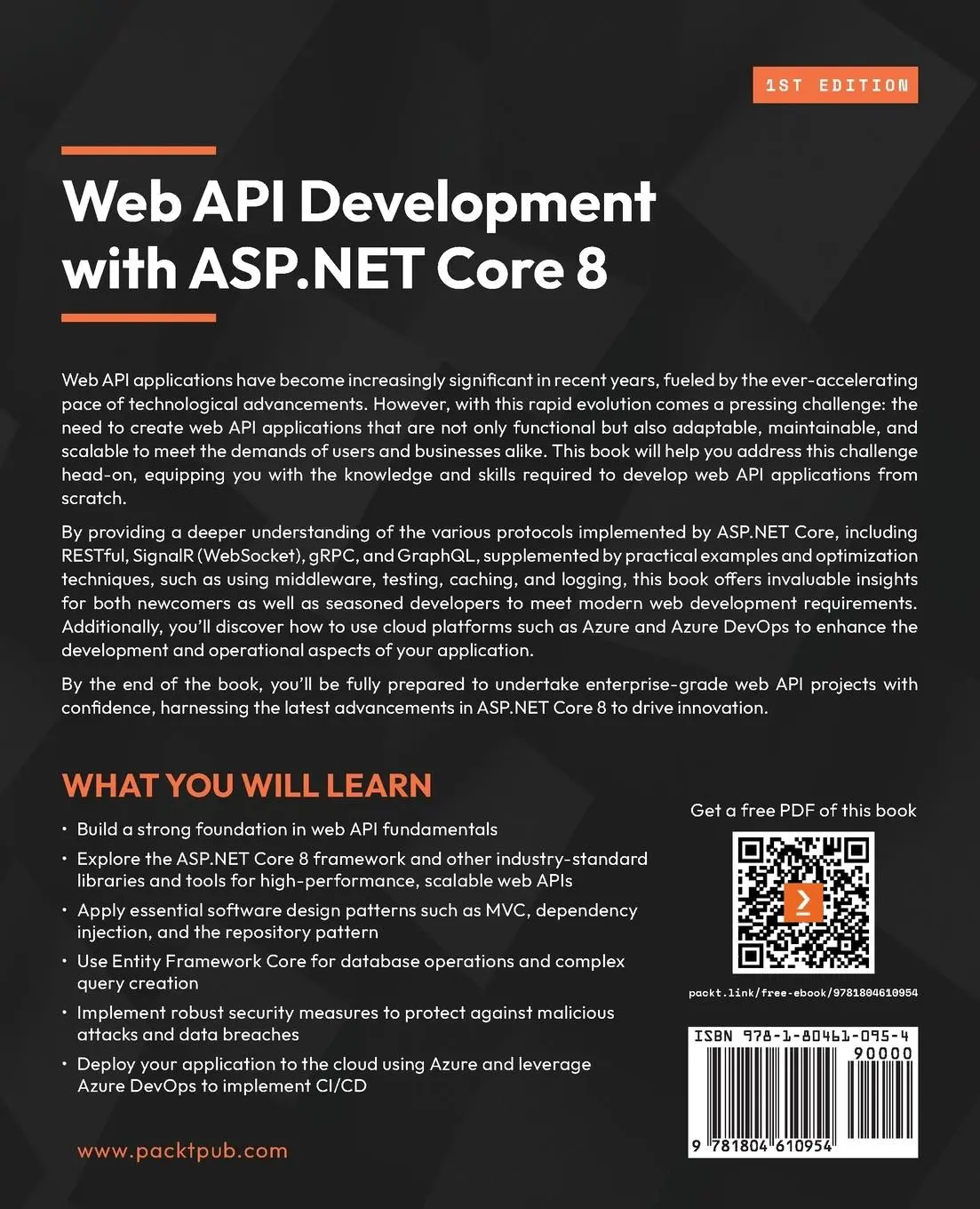 Rückseite: 9781804610954 | Web API Development with ASP.NET Core 8 | Xiaodi Yan | Taschenbuch