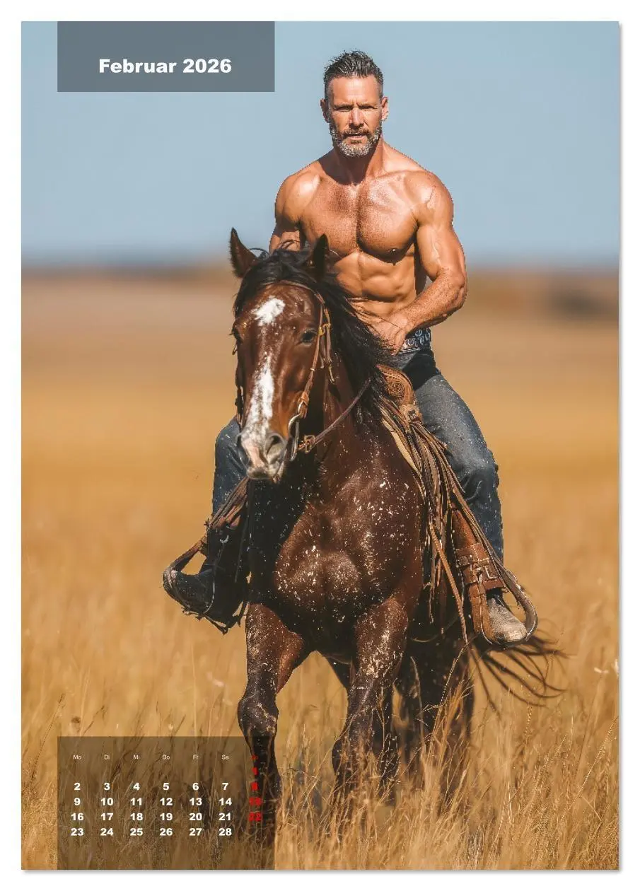Bild: 9783516630954 | GEILE HENGSTE - Sexy Cowboys mit Ihren Pferden im Männerkalender...
