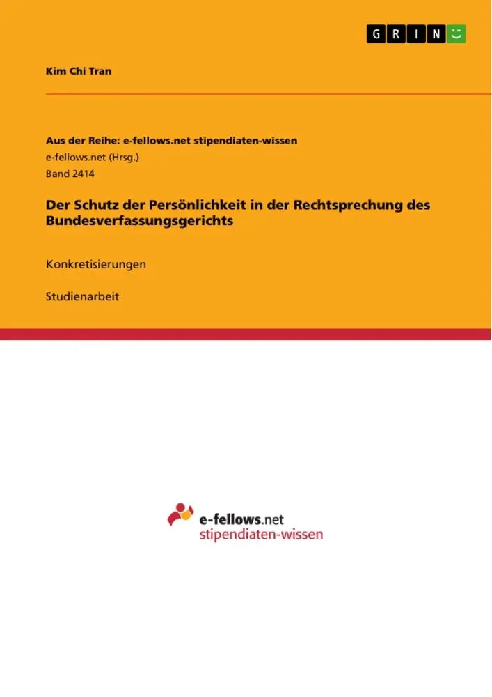 Cover: 9783668471054 | Der Schutz der Persönlichkeit in der Rechtsprechung des...