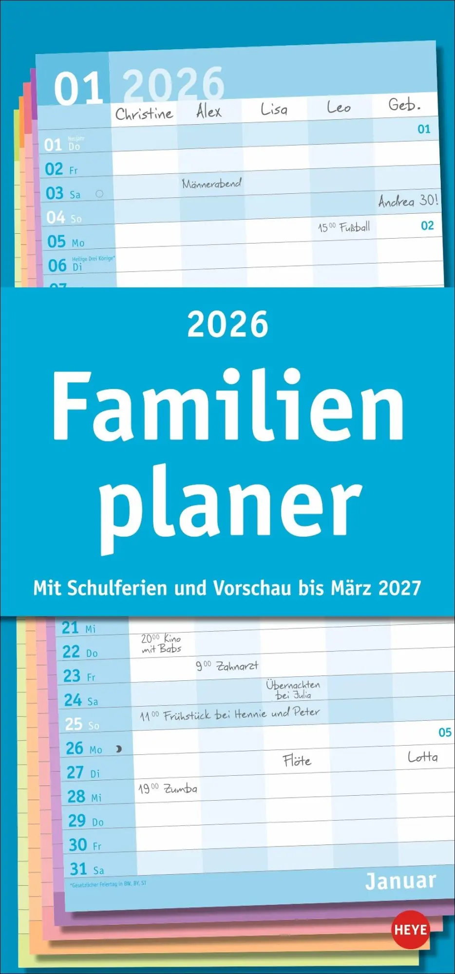 Cover: 9783756411054 | Basic Familienplaner 2026 | Heye | Kalender | Basic Planer Heye | 2026