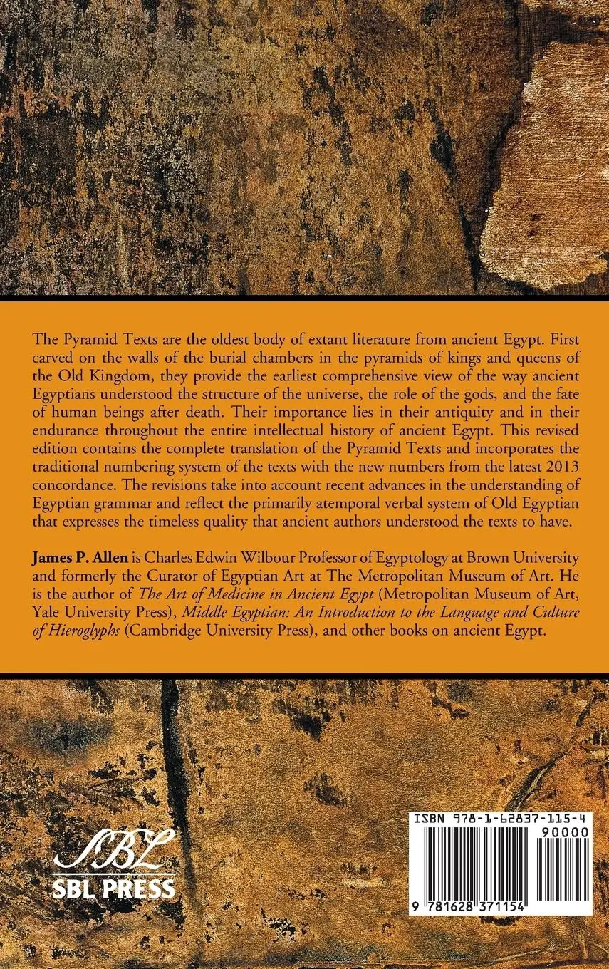 Rückseite: 9781628371154 | The Ancient Egyptian Pyramid Texts | James P. Allen | Buch | Gebunden