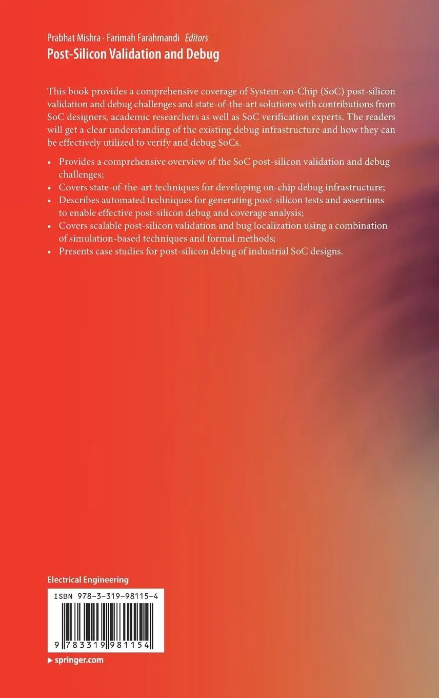 Rückseite: 9783319981154 | Post-Silicon Validation and Debug | Farimah Farahmandi (u. a.) | Buch