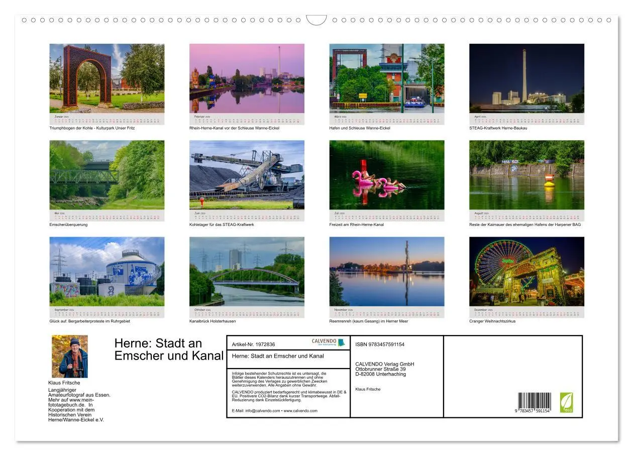 Bild: 9783457591154 | Herne: Stadt an Emscher und Kanal (Wandkalender 2026 DIN A2 quer),...