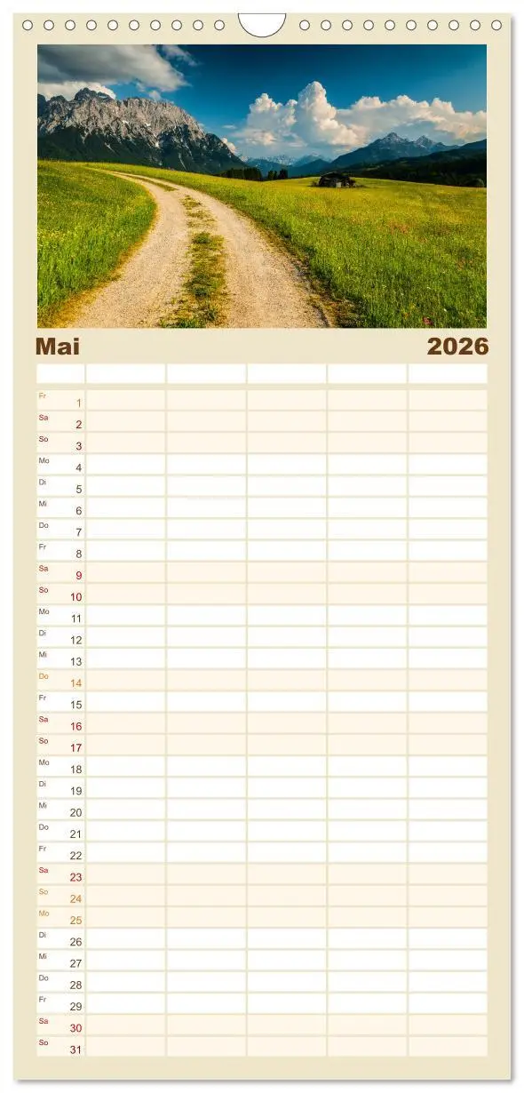Bild: 9783516511154 | Familienplaner 2026 - Berge. Wege in die Natur mit 5 Spalten...