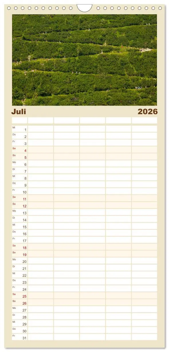 Bild: 9783516511154 | Familienplaner 2026 - Berge. Wege in die Natur mit 5 Spalten...