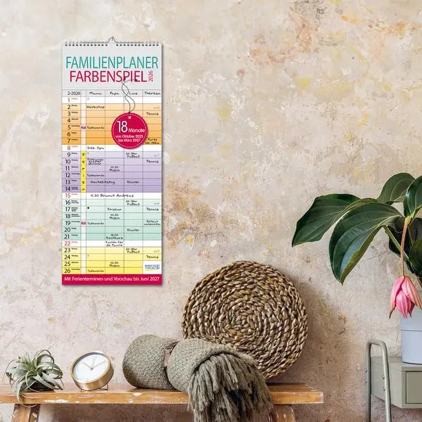 Bild: 9783731891154 | Familienplaner Farbenspiel 18 Monate 2026/2027 | Verlag Korsch | 20 S.