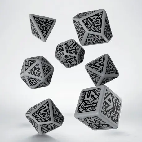 Cover: 5907699491254 | Dwarven Gray &amp; black Dice Set | Dwarven-Dice | QWODWA12 | Q-Workshop