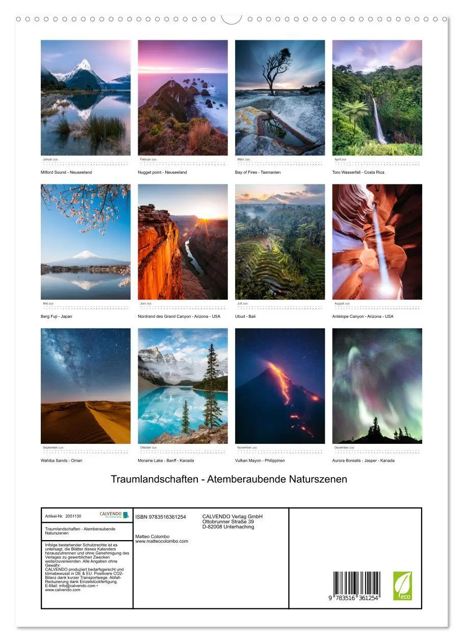 Bild: 9783516361254 | Traumlandschaften - Atemberaubende Naturszenen (Wandkalender 2026...