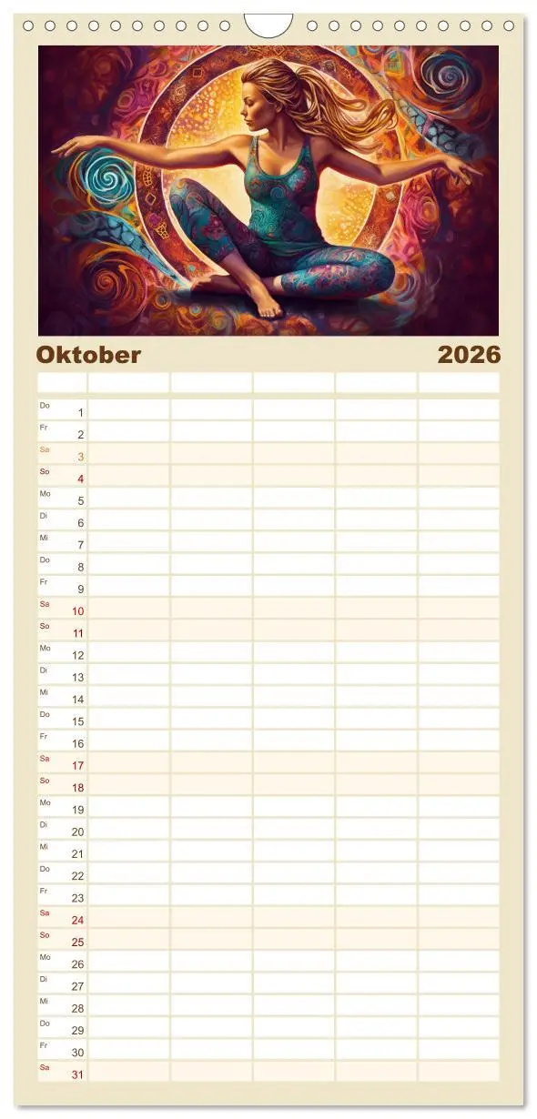 Bild: 9783516501254 | Familienplaner 2026 - Yoga, die innere Balance mit 5 Spalten...