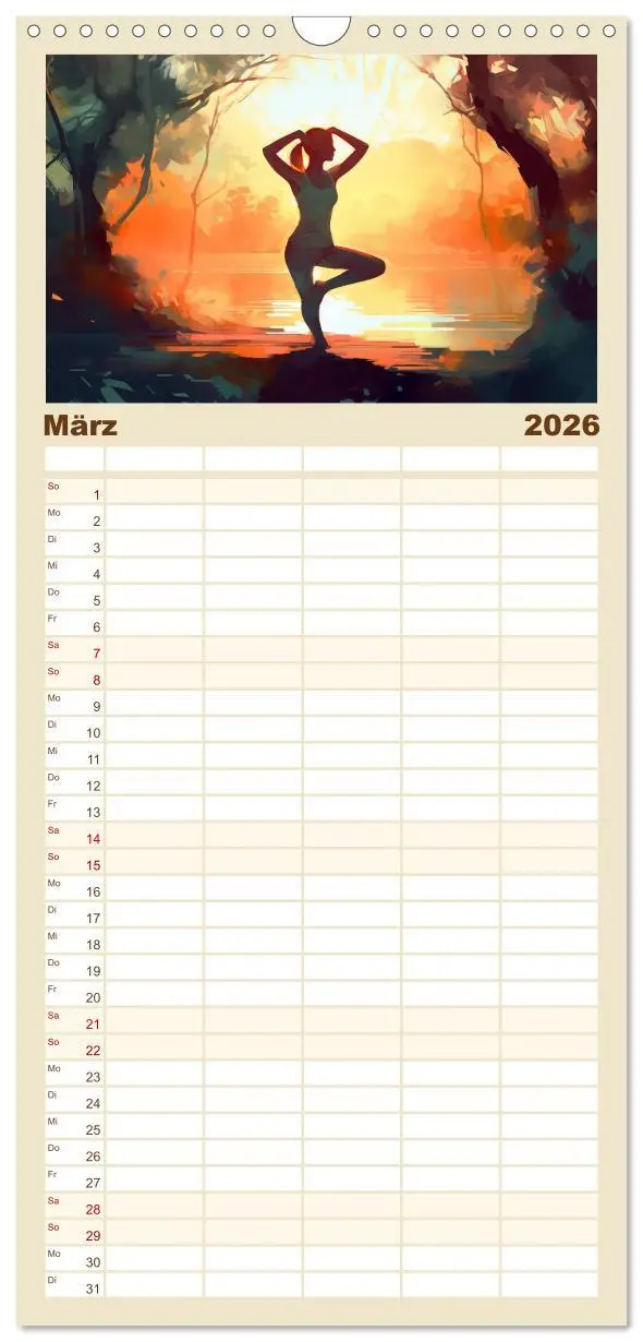 Bild: 9783516501254 | Familienplaner 2026 - Yoga, die innere Balance mit 5 Spalten...
