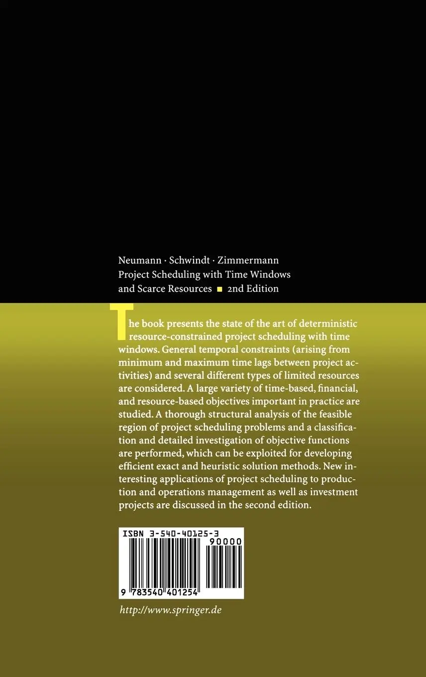 Rückseite: 9783540401254 | Project Scheduling with Time Windows and Scarce Resources | Buch