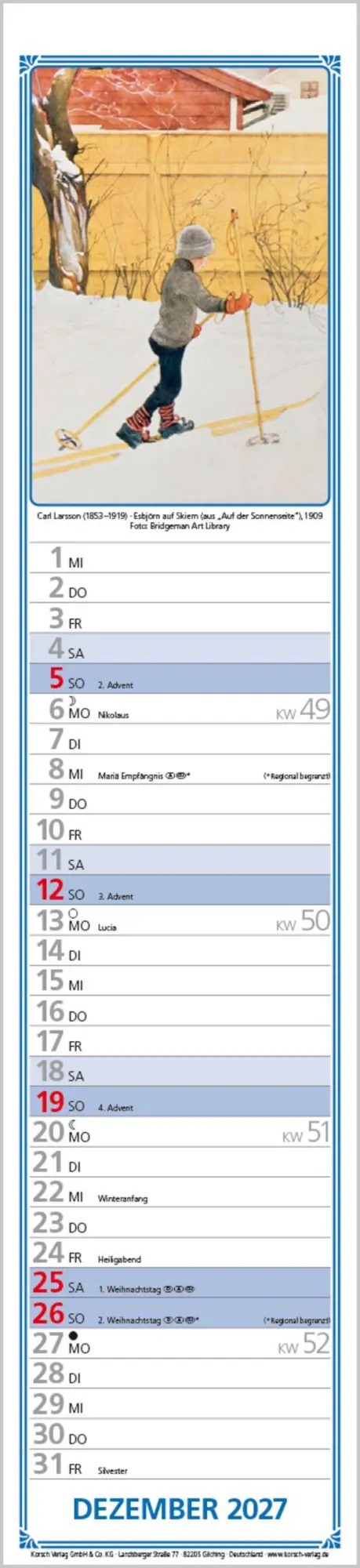 Bild: 9783819301254 | Hildes Küchenplaner 2027 | Langplaner | Verlag Korsch | Kalender