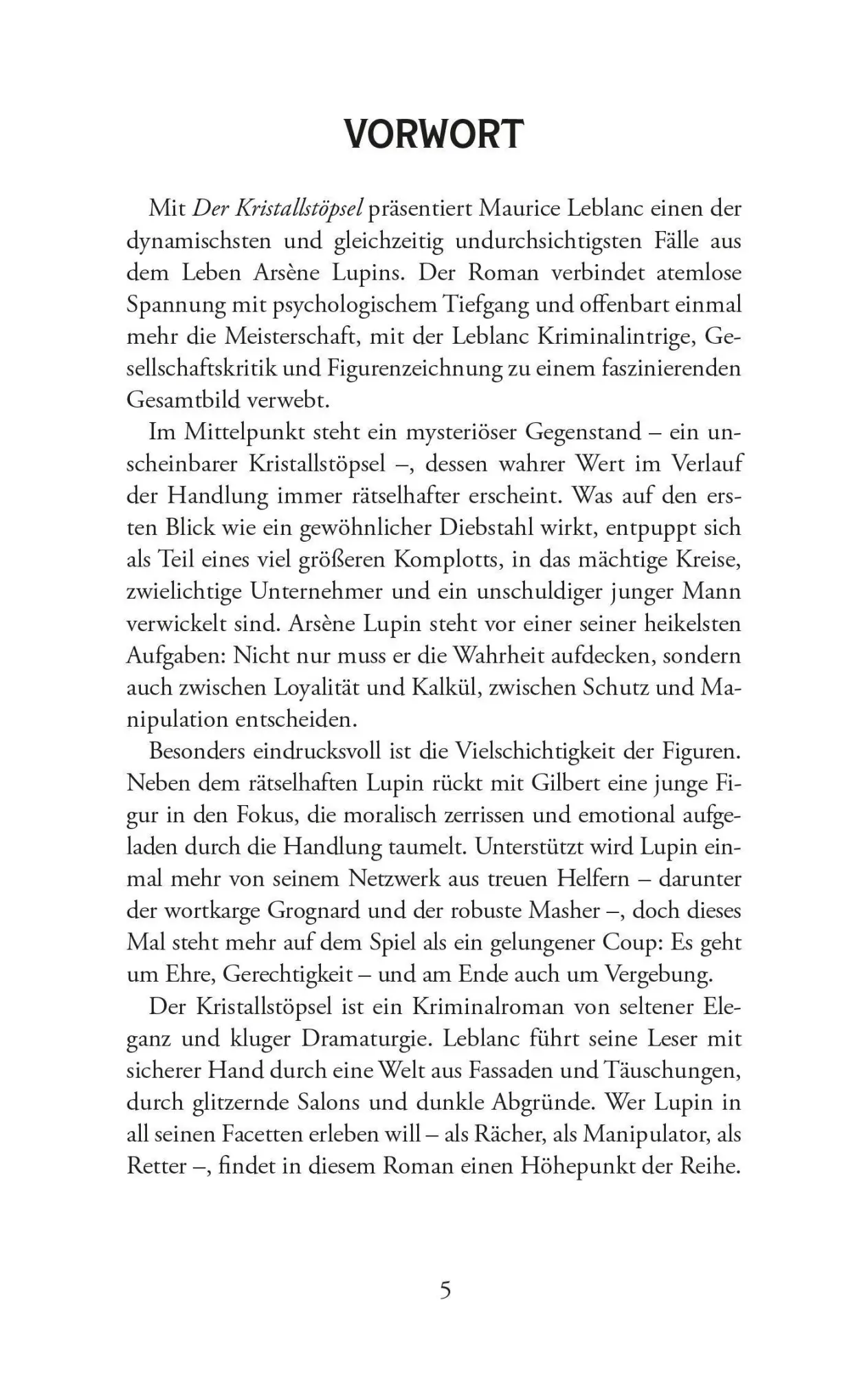 Bild: 9783965451254 | Lupin. Der Kristallstöpsel. Detektivroman | Maurice Leblanc | Buch
