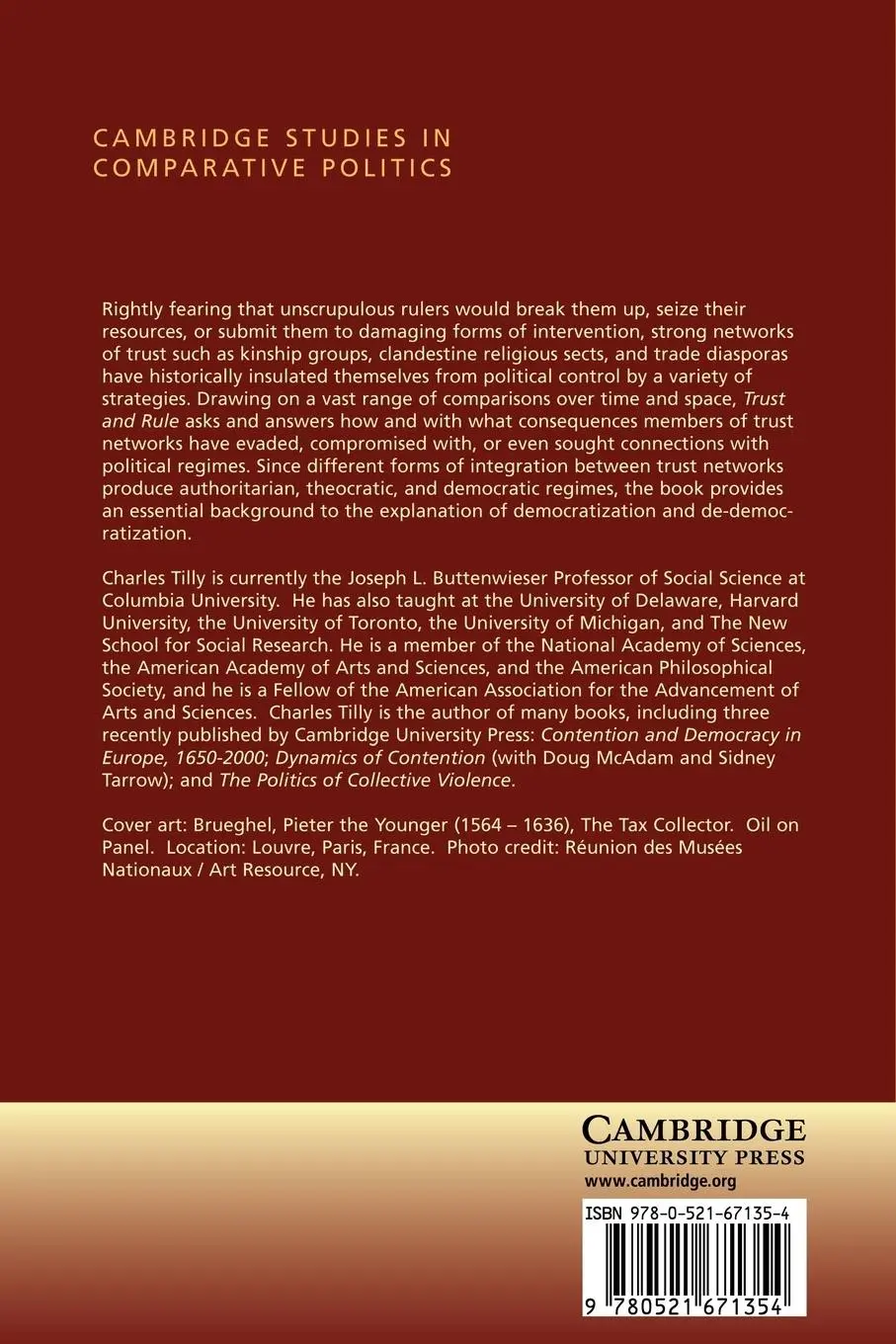 Rückseite: 9780521671354 | Trust and Rule | Charles Tilly | Taschenbuch | Englisch | 2010
