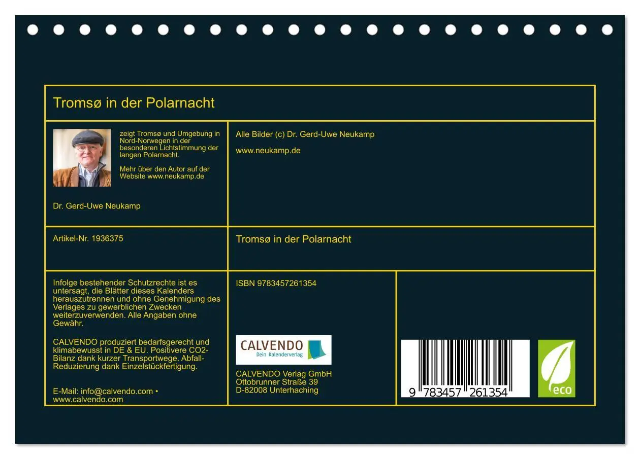 Bild: 9783457261354 | Tromsø in der Polarnacht (Tischkalender 2026 DIN A5 quer), CALVENDO...