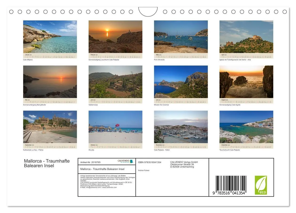 Bild: 9783516041354 | Mallorca - Traumhafte Balearen Insel (Wandkalender 2026 DIN A4...