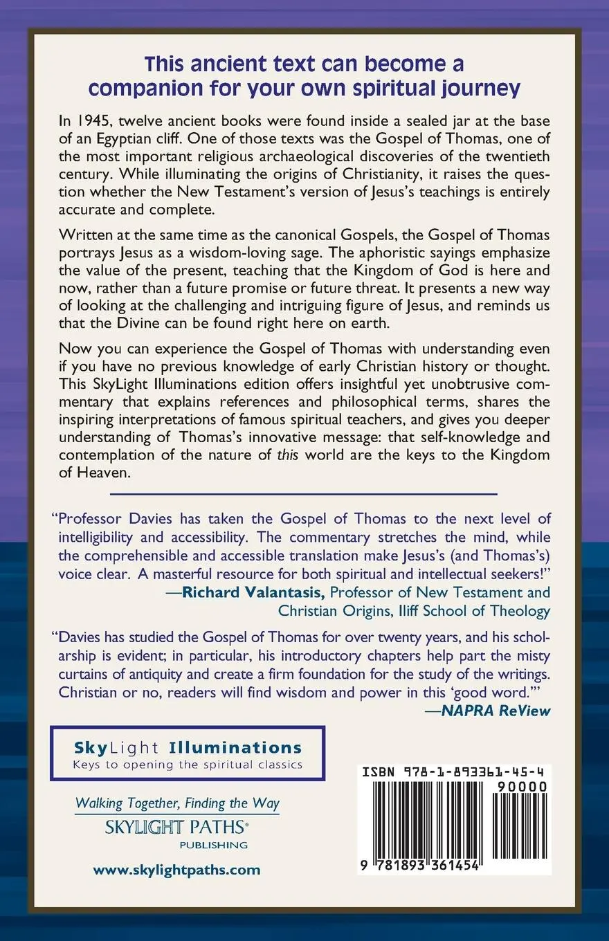 Rückseite: 9781893361454 | The Gospel of Thomas | Annotated &amp; Explained | Taschenbuch | Englisch
