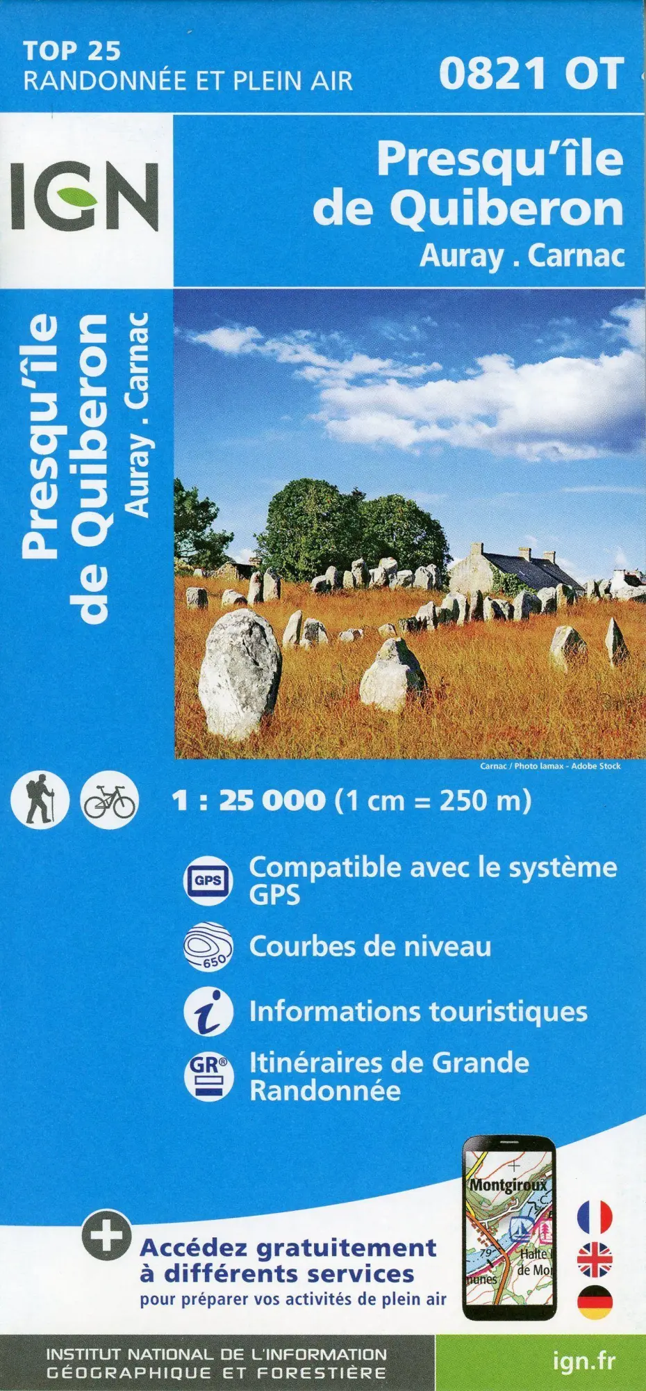 Cover: 9782758551454 | 0821OT Presqu'ile de Quiberon | (Land-)Karte | Französisch | 2021