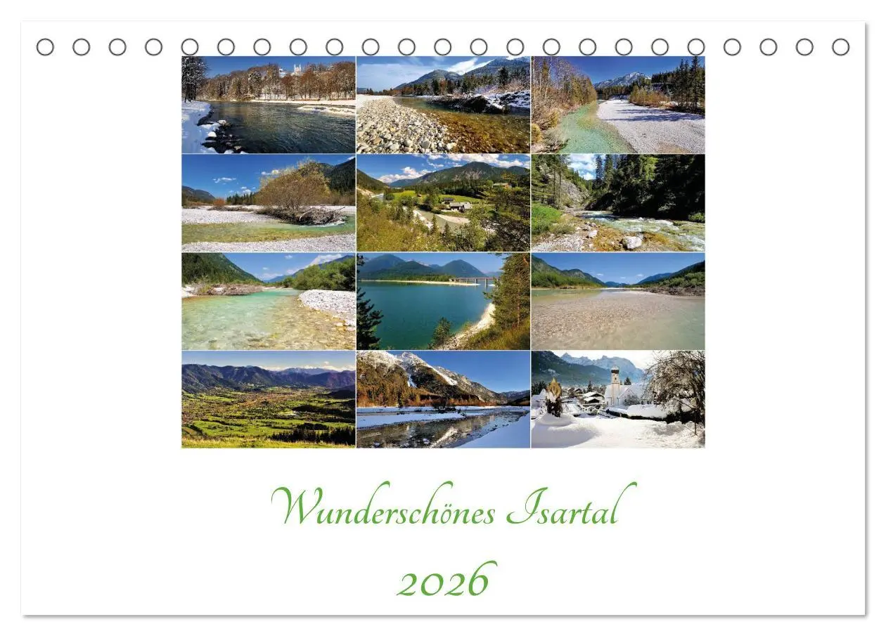 Cover: 9783516031454 | Wunderschönes Isartal 2026 (Tischkalender 2026 DIN A5 quer),...