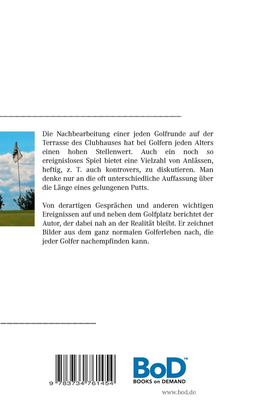 Rückseite: 9783734761454 | Golf - Terrassengespräche | Berichte vom 19. Loch | Werner Hüper