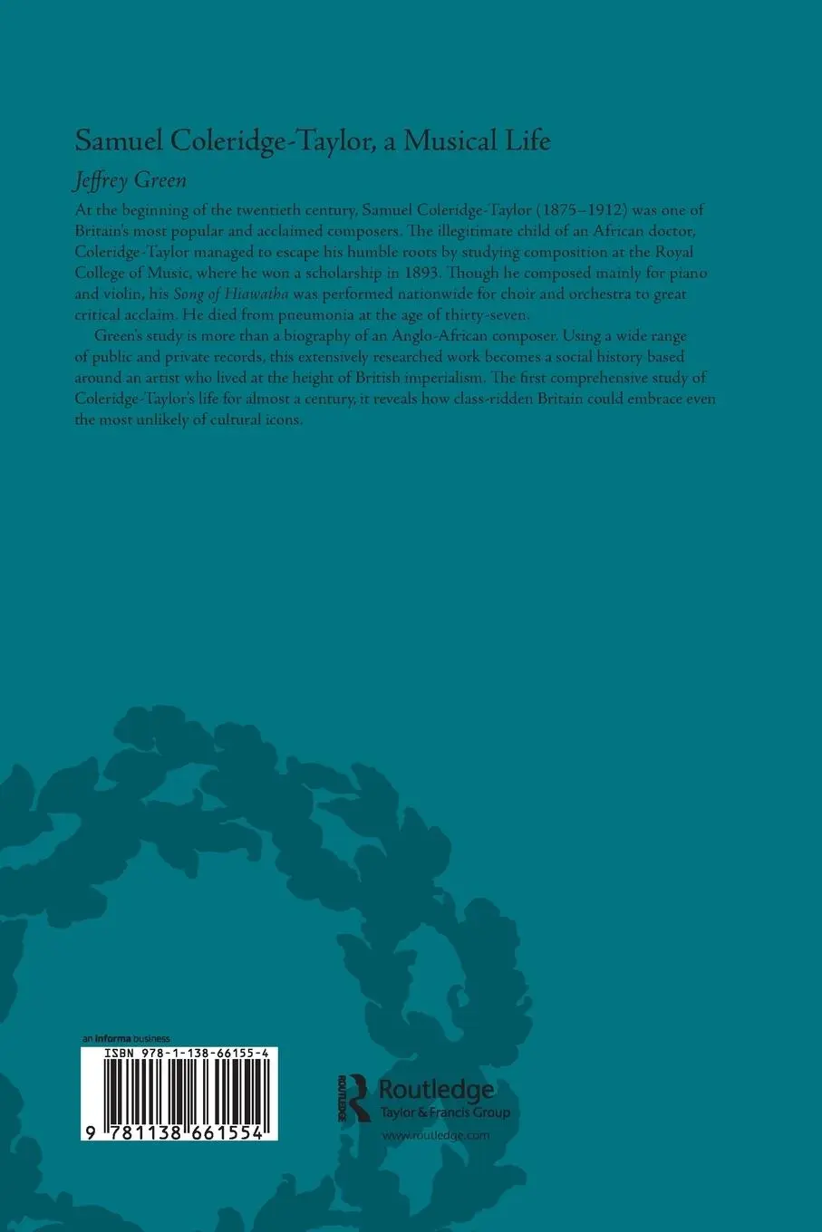 Rückseite: 9781138661554 | Samuel Coleridge-Taylor, a Musical Life | Jeffrey Green | Taschenbuch