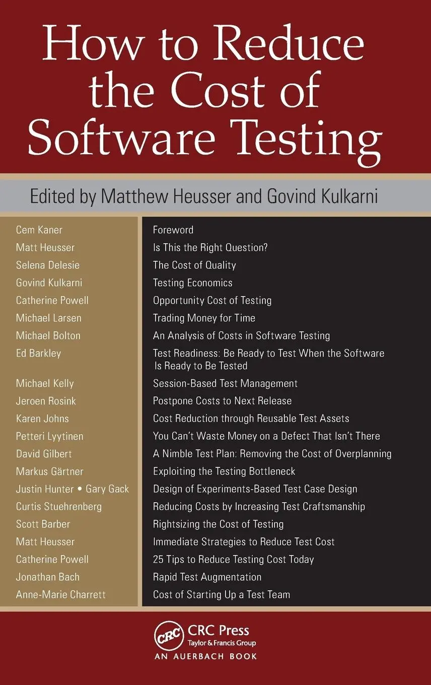 Cover: 9781439861554 | How to Reduce the Cost of Software Testing | Matthew Heusser (u. a.)