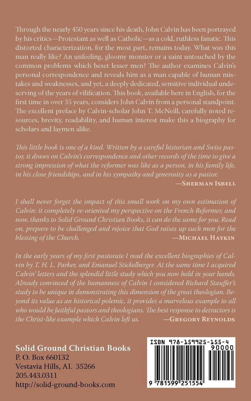 Rückseite: 9781599251554 | THE HUMANNESS OF JOHN CALVIN | Richard Stauffer | Taschenbuch | 2008