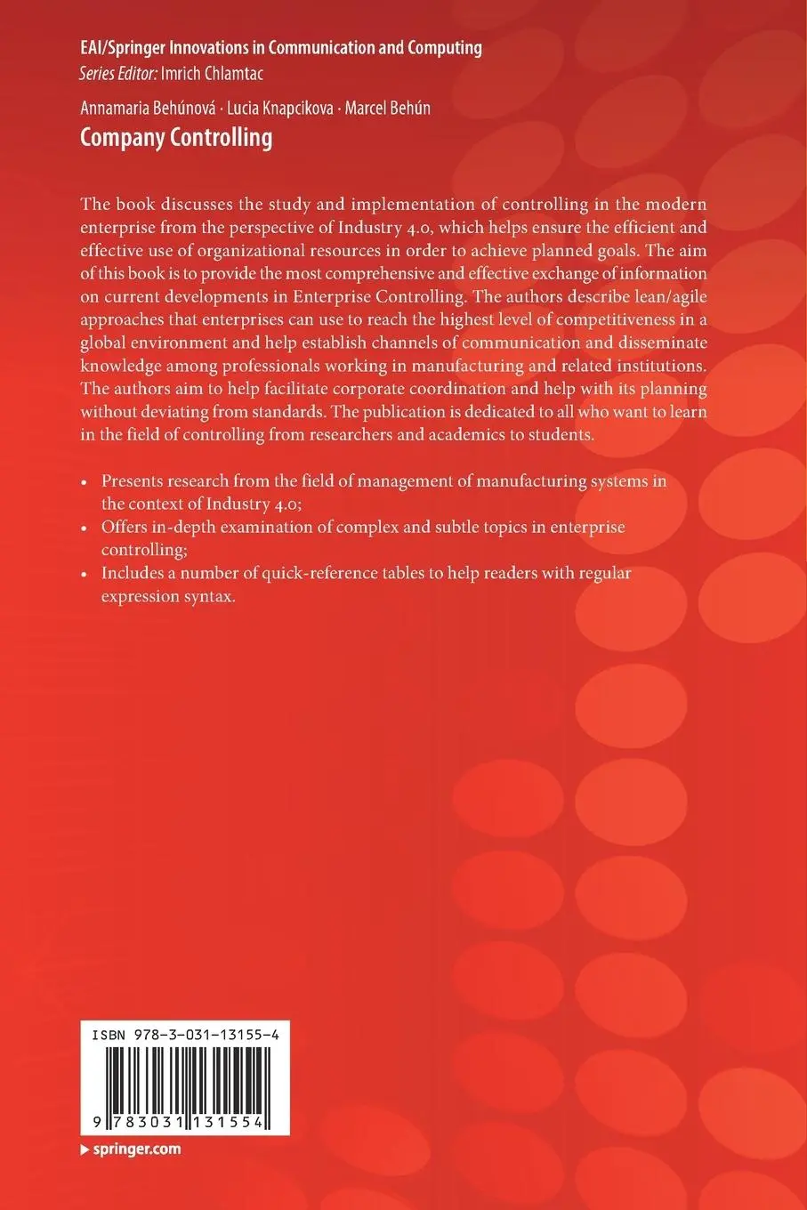 Rückseite: 9783031131554 | Company Controlling | Annamaria Behúnová (u. a.) | Taschenbuch | xii