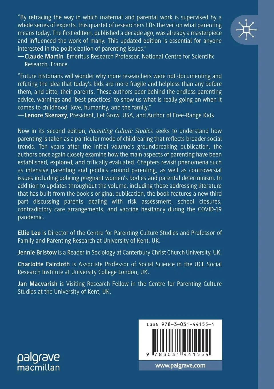 Rückseite: 9783031441554 | Parenting Culture Studies | Ellie Lee (u. a.) | Taschenbuch | xix