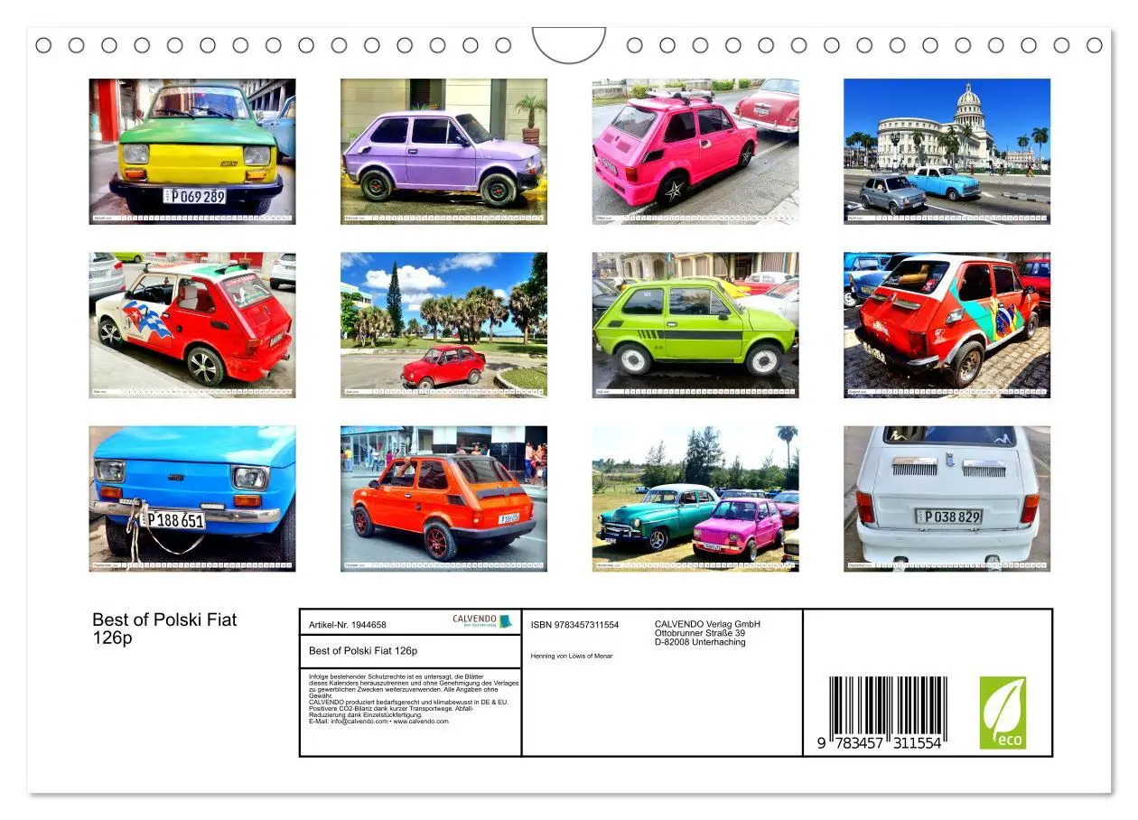 Bild: 9783457311554 | Best of Polski Fiat 126p (Wandkalender 2026 DIN A4 quer), CALVENDO...