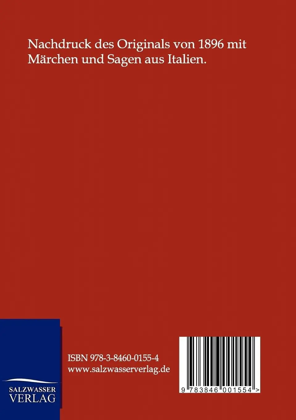 Rückseite: 9783846001554 | Aus der italienischen Sagen- und Märchenwelt | Johannes Tschiedel