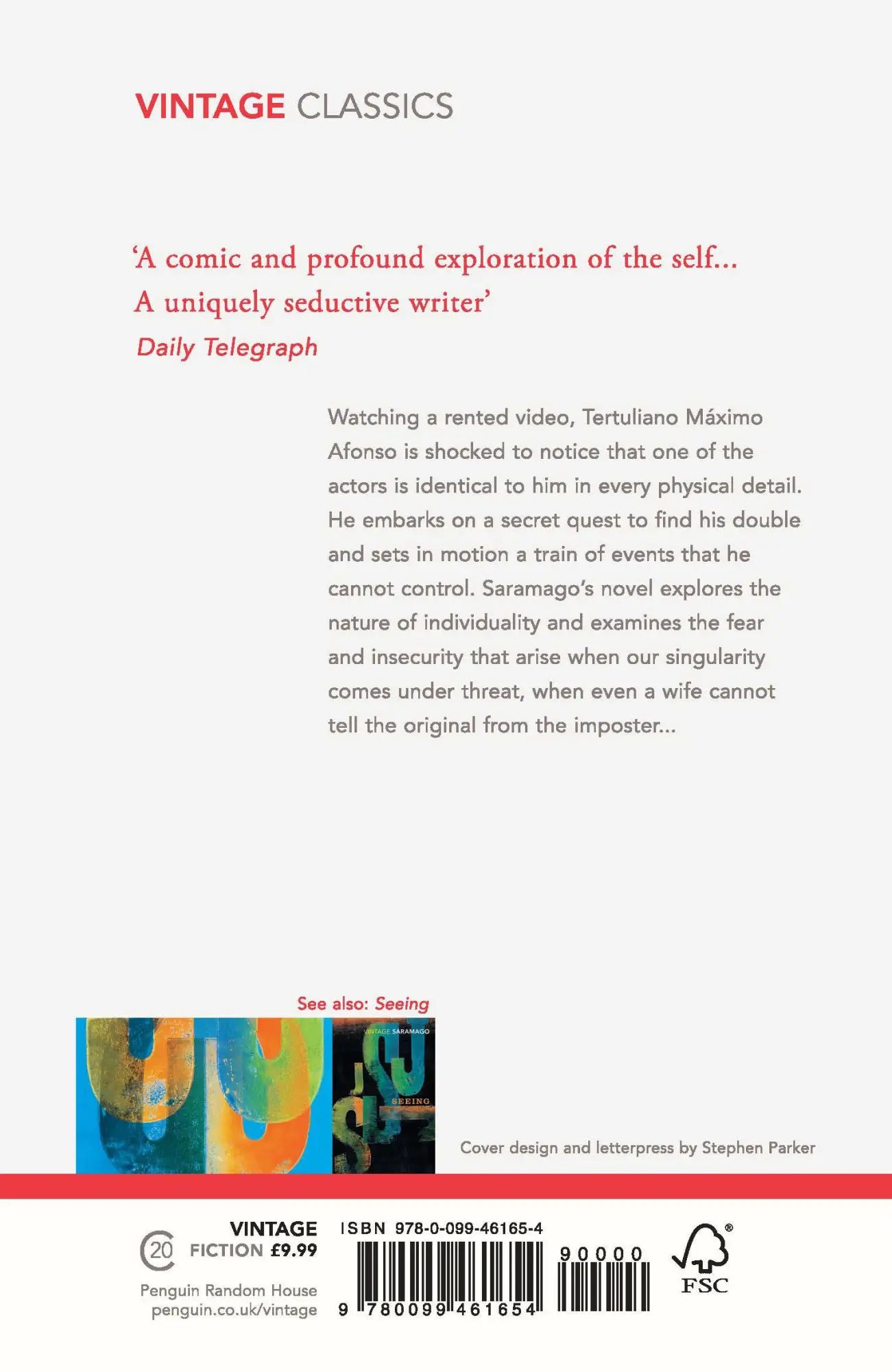 Rückseite: 9780099461654 | The Double | (Enemy) | Jose Saramago | Taschenbuch | 292 S. | Englisch