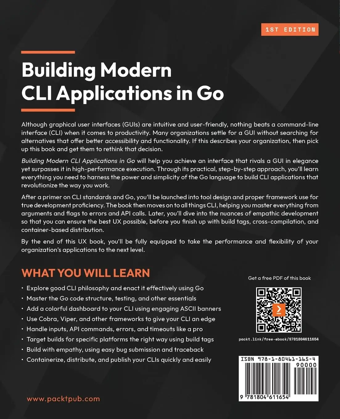 Rückseite: 9781804611654 | Building Modern CLI Applications in Go | Marian Montagnino | Buch