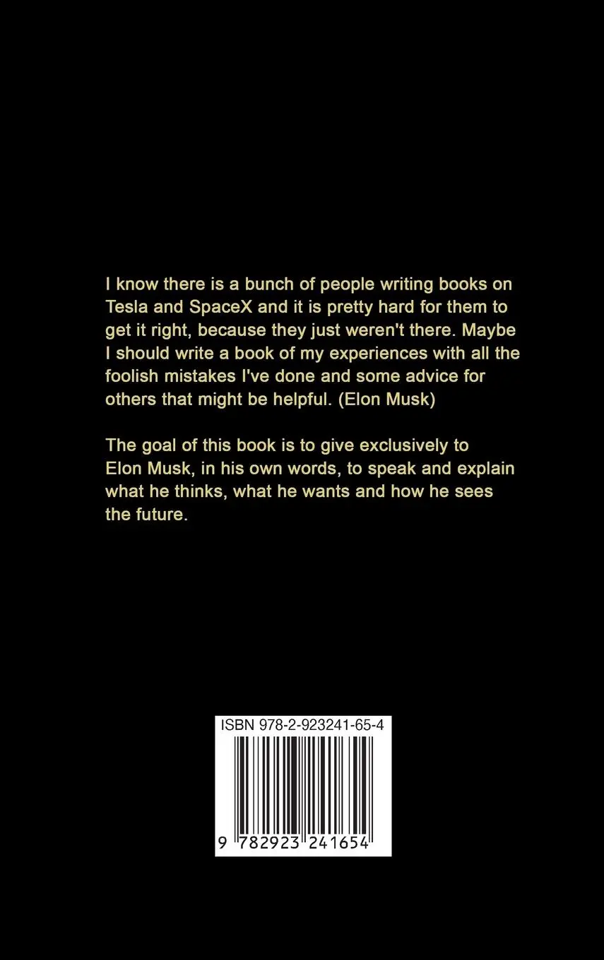 Rückseite: 9782923241654 | Elon Musk | In His Own Words | Raphael Afil | Buch | Englisch | 2021