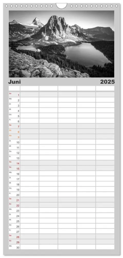 Bild: 9783457091654 | Familienplaner 2025 - Monochrome Wonders mit 5 Spalten...