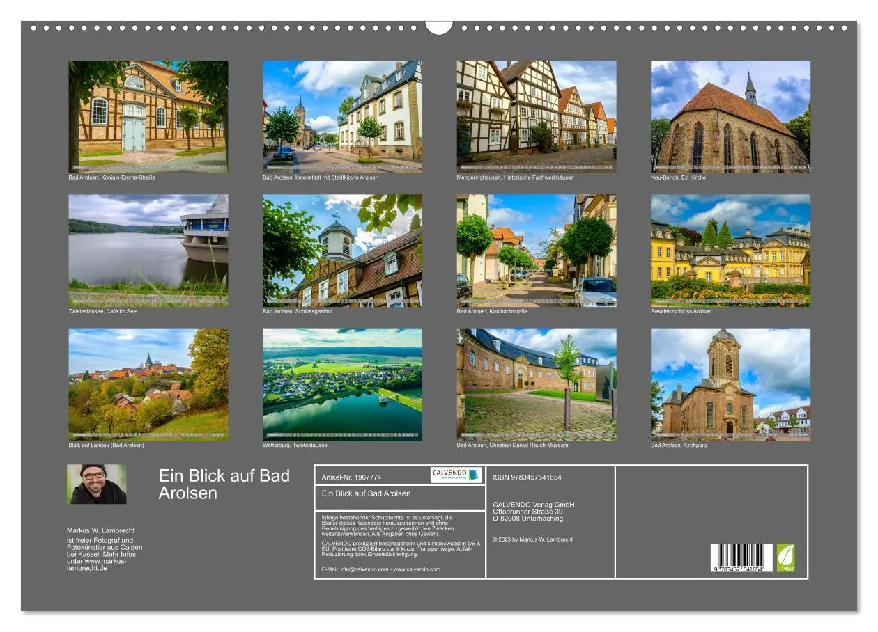 Bild: 9783457541654 | Ein Blick auf Bad Arolsen (Wandkalender 2026 DIN A2 quer), CALVENDO...