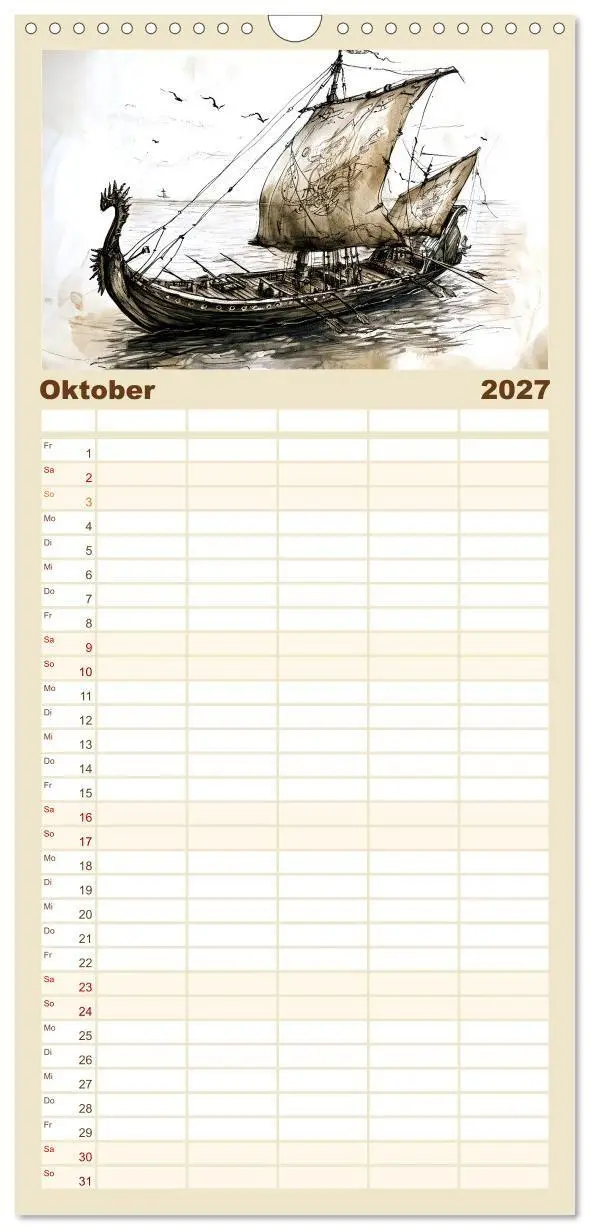 Bild: 9783594301654 | Familienplaner 2027 - Götter der Wikinger - Skizzen zur Welt der...