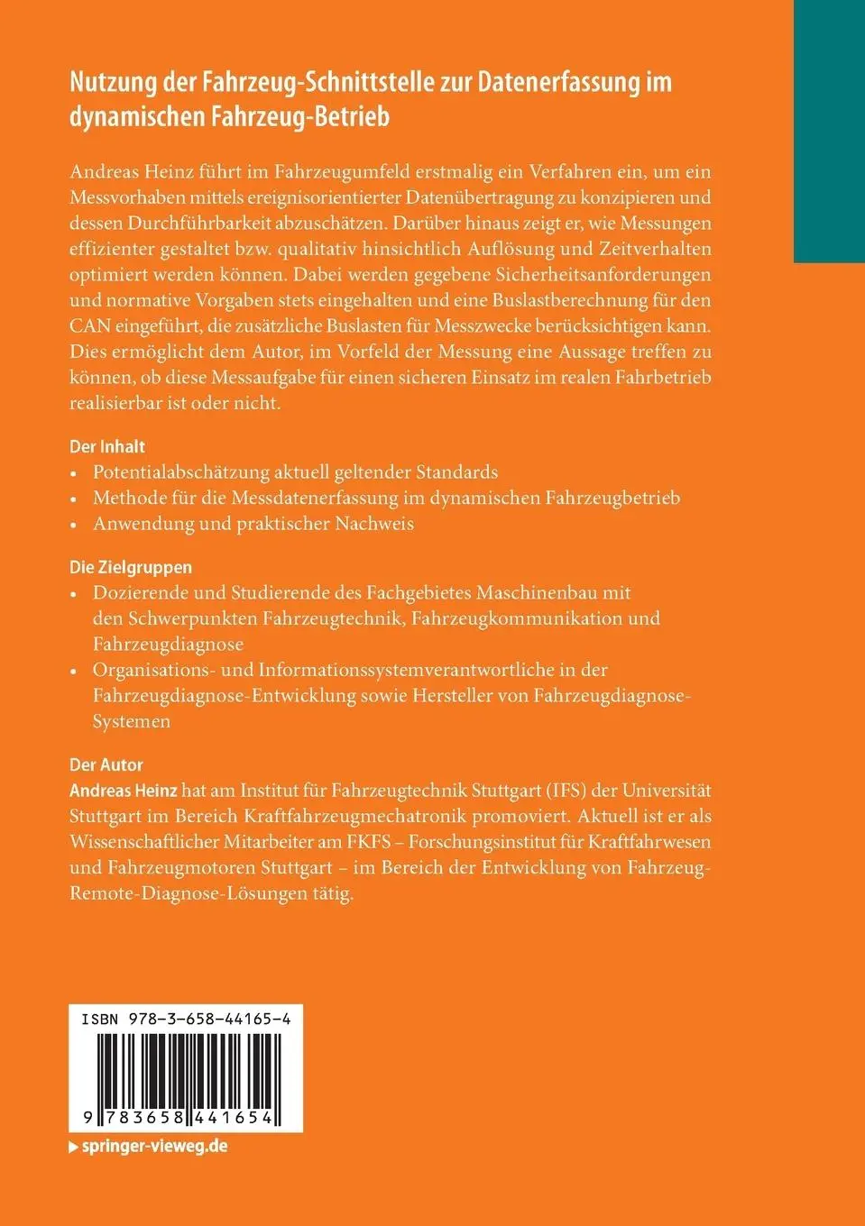 Rückseite: 9783658441654 | Nutzung der Fahrzeug-Schnittstelle zur Datenerfassung im...