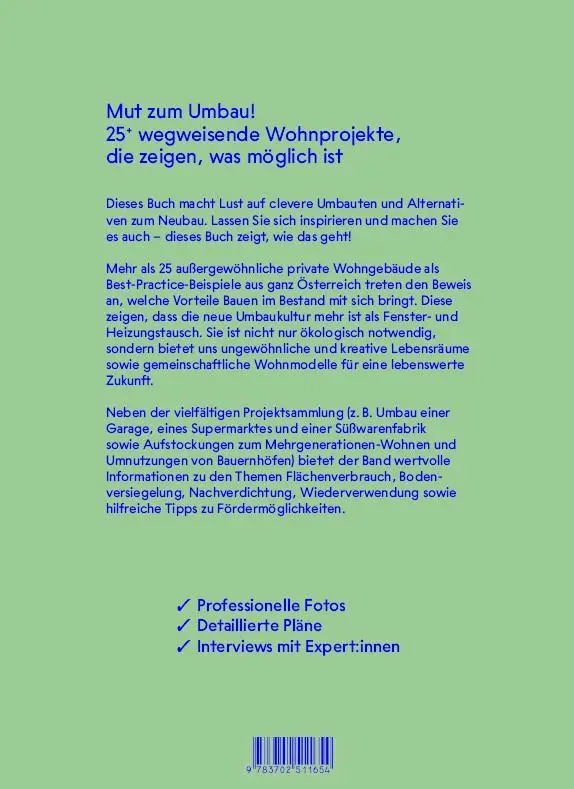 Rückseite: 9783702511654 | Umbauen statt neu bauen | Caroline Rodlauer | Taschenbuch | 180 S.