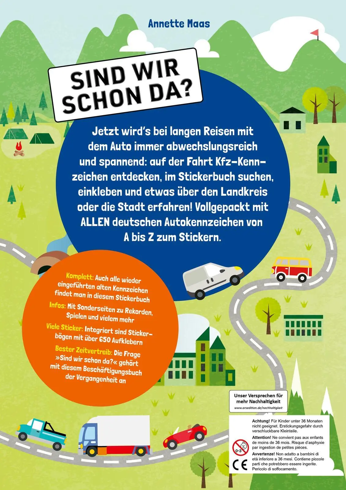 Rückseite: 9783845861654 | Autokennzeichen - Alle bundesweiten Kennzeichen zum Stickern | Maas
