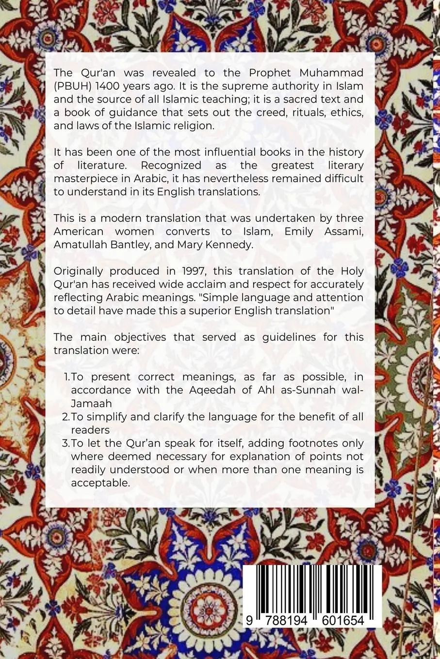 Rückseite: 9788194601654 | The Qur'an - English Meanings | Emily Assami (u. a.) | Taschenbuch