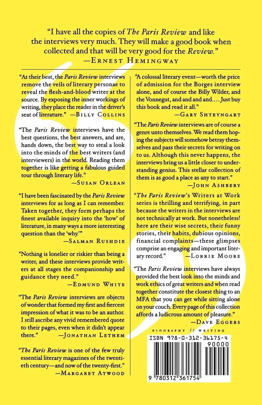 Rückseite: 9780312361754 | The Paris Review Interview | Volume 1 | The Paris Review | Taschenbuch