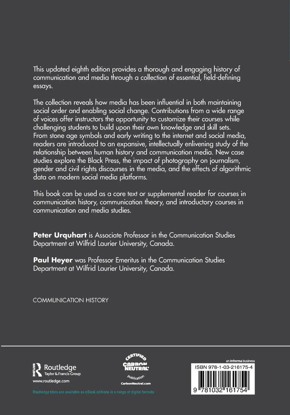 Rückseite: 9781032161754 | Communication in History | Stone Age Symbols to Social Media | Buch