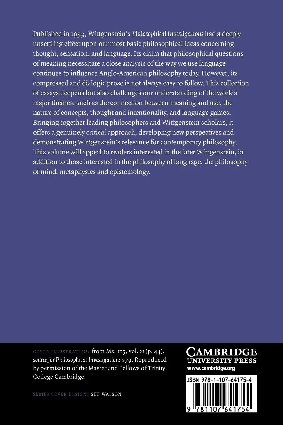 Rückseite: 9781107641754 | Wittgenstein's Philosophical Investigations | A Critical Guide | Ahmed